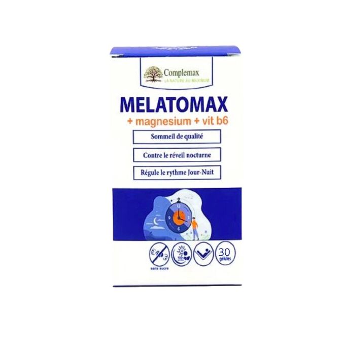 Complemax Melatomax Mag Plus B6 30 Gélules – Sommeil, Relaxation & Endormissement