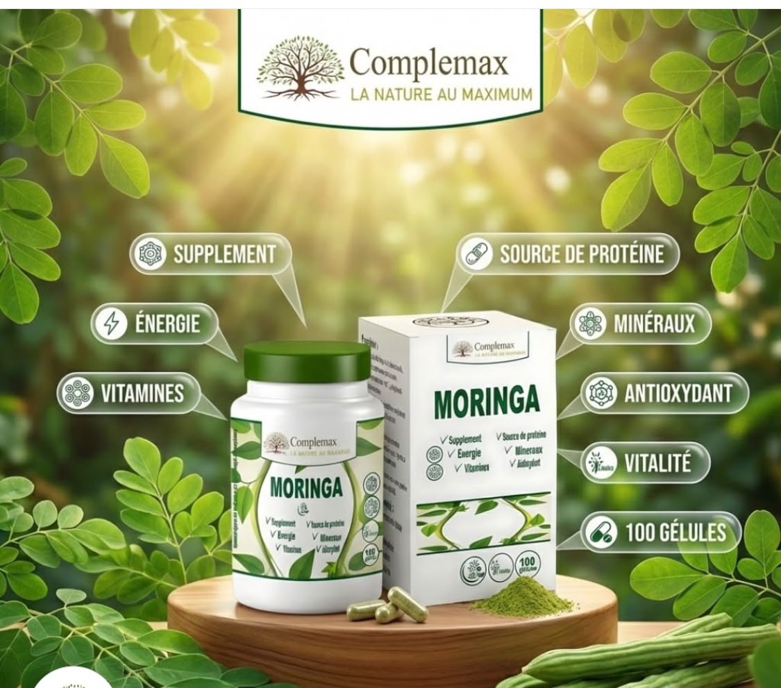Complemax Moringa 400 mg 100 Gélules – Énergie, Vitalité & Défenses Naturelles