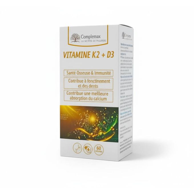 Complemax Vitamine K2 + D3 60 Gélules – Santé Osseuse, Immunité et Bien-Être