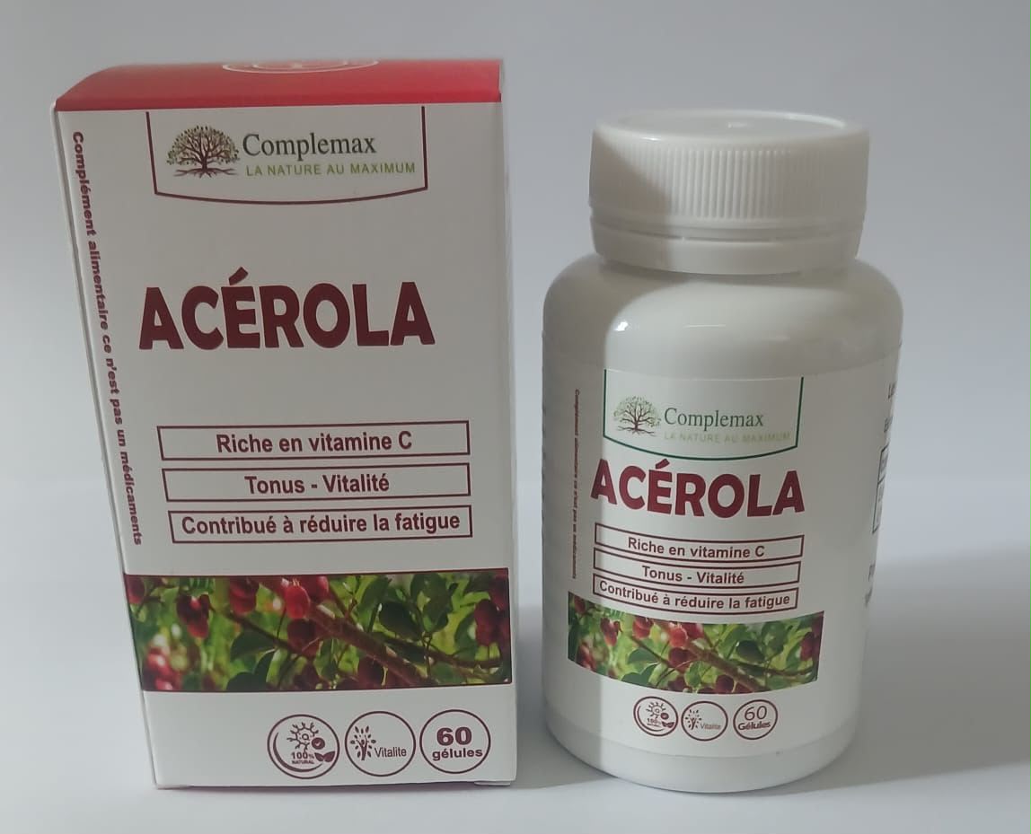 Complemax Acérola 500 mg 60 Gélules – Immunité, Vitalité & Vitamine C Naturelle