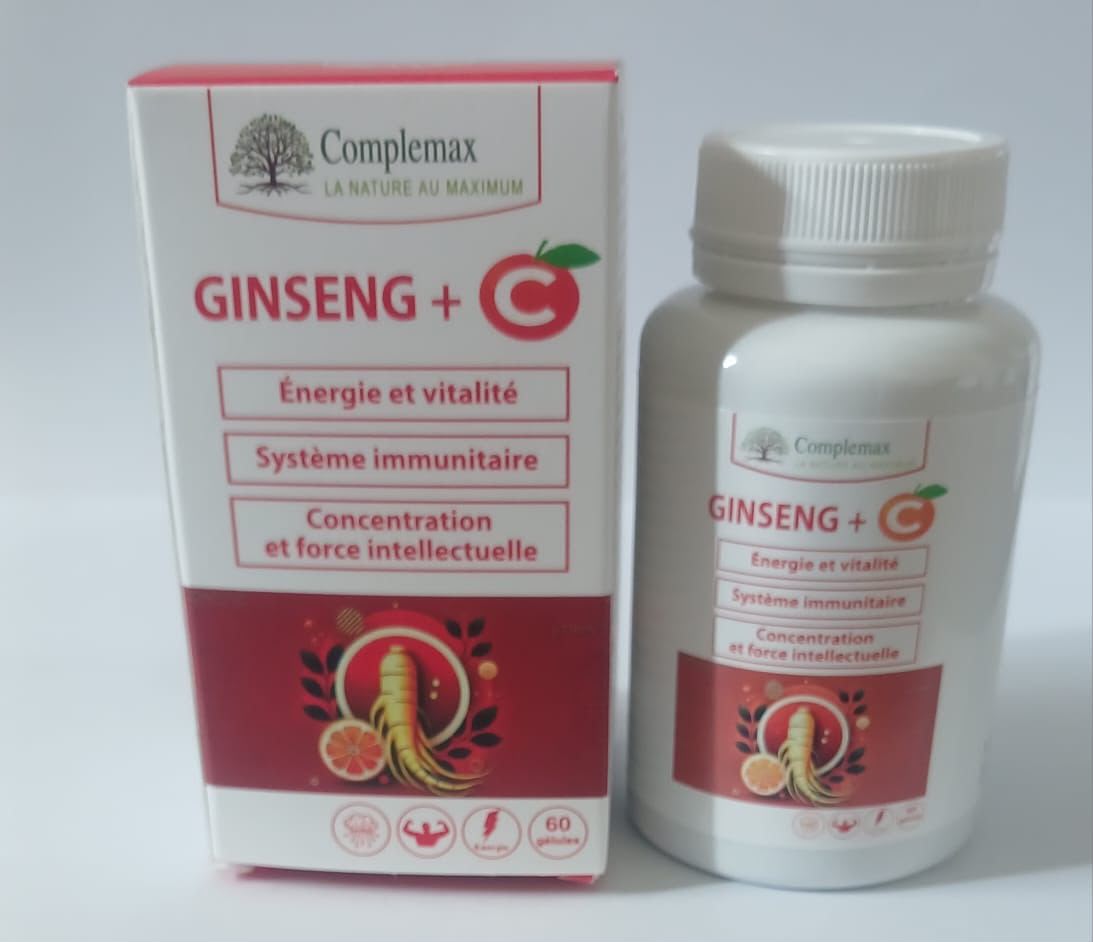 Complemax Ginseng + Vitamine C 60 Gélules – Énergie, Vitalité & Immunité