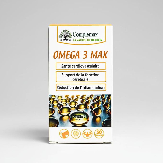 Complemax Oméga 3 1000 mg – 50 Gélules | Cœur, Cerveau & Vision